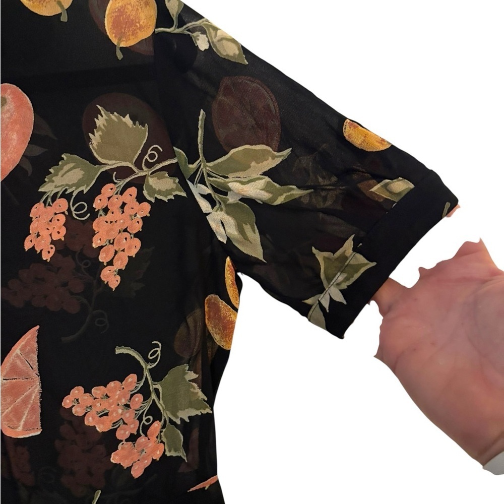 Reformation | Tamara Fruitcake Dress | Black with oranges π | Size 2 - Picture 7 of 14